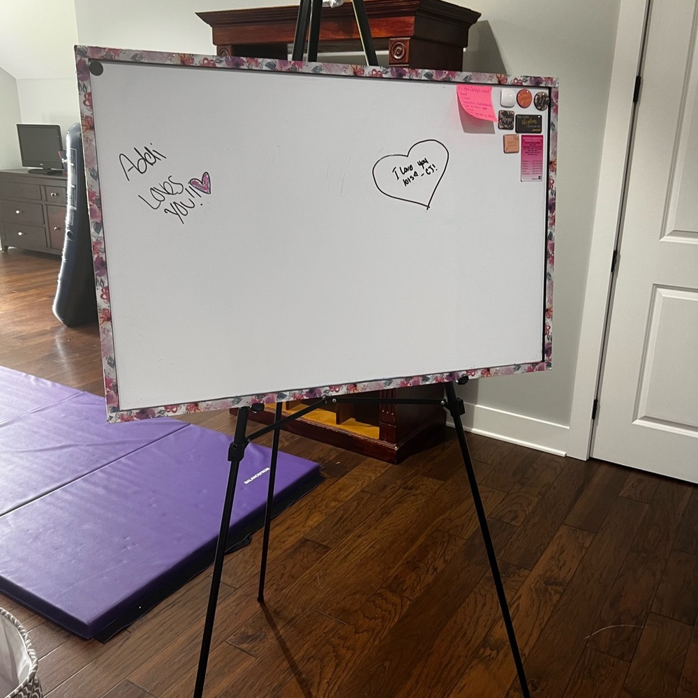 Floral Whiteboard with Stand